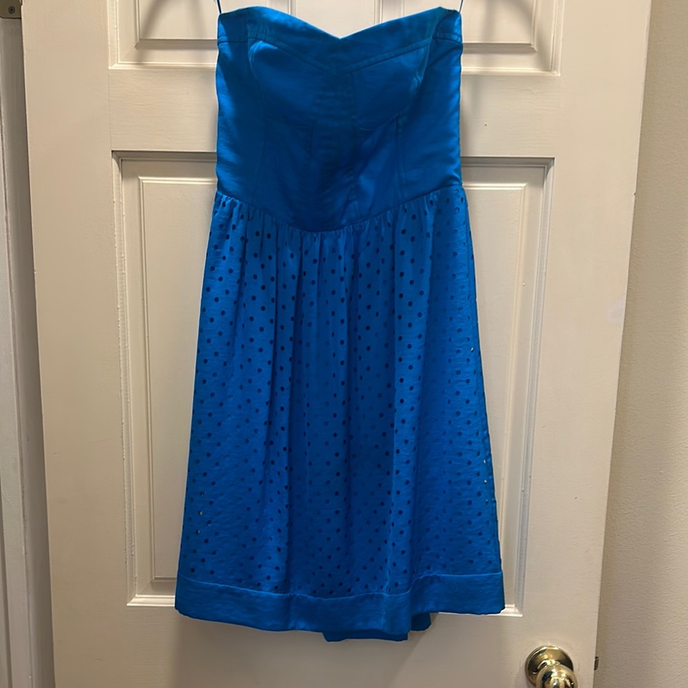 Rebecca Taylor Blue Strapless Dress